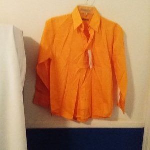 Alex Mishra Boys Orange LS Button Down Shirt SZ L